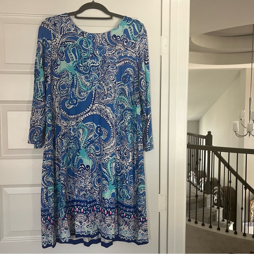 Lilly Pulitzer Ophelia Dress Coastal Blue Legga Sea Engineered 🐙